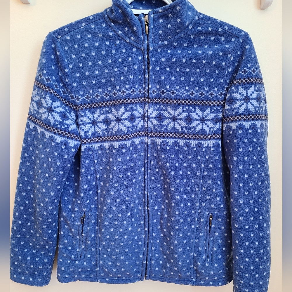 🌟Blue Full Zip Fleece Jacket Size Small - Picture 2 of 6